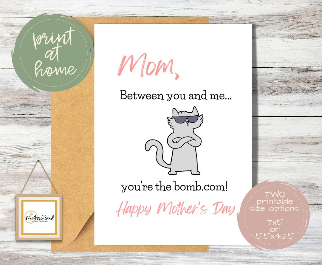 Mother's Day Printable Card | Funny Card for Mom From Teen | Mom's the ...