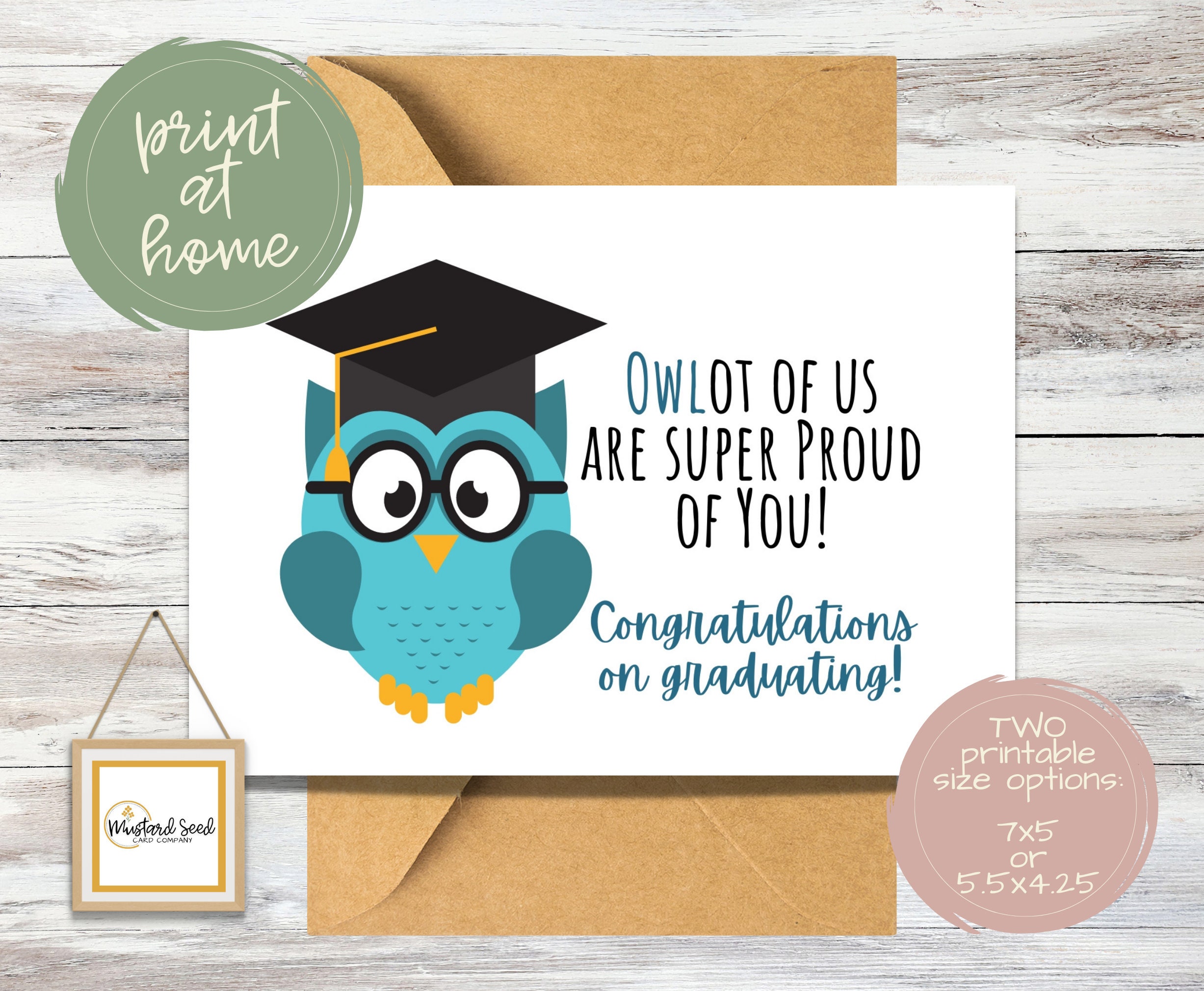 Teal Owl Graduation Card | Printable Grad Card (PDF) - Etsy Teal Owl Graduation Card | Printable Grad Card (PDF) - Etsy