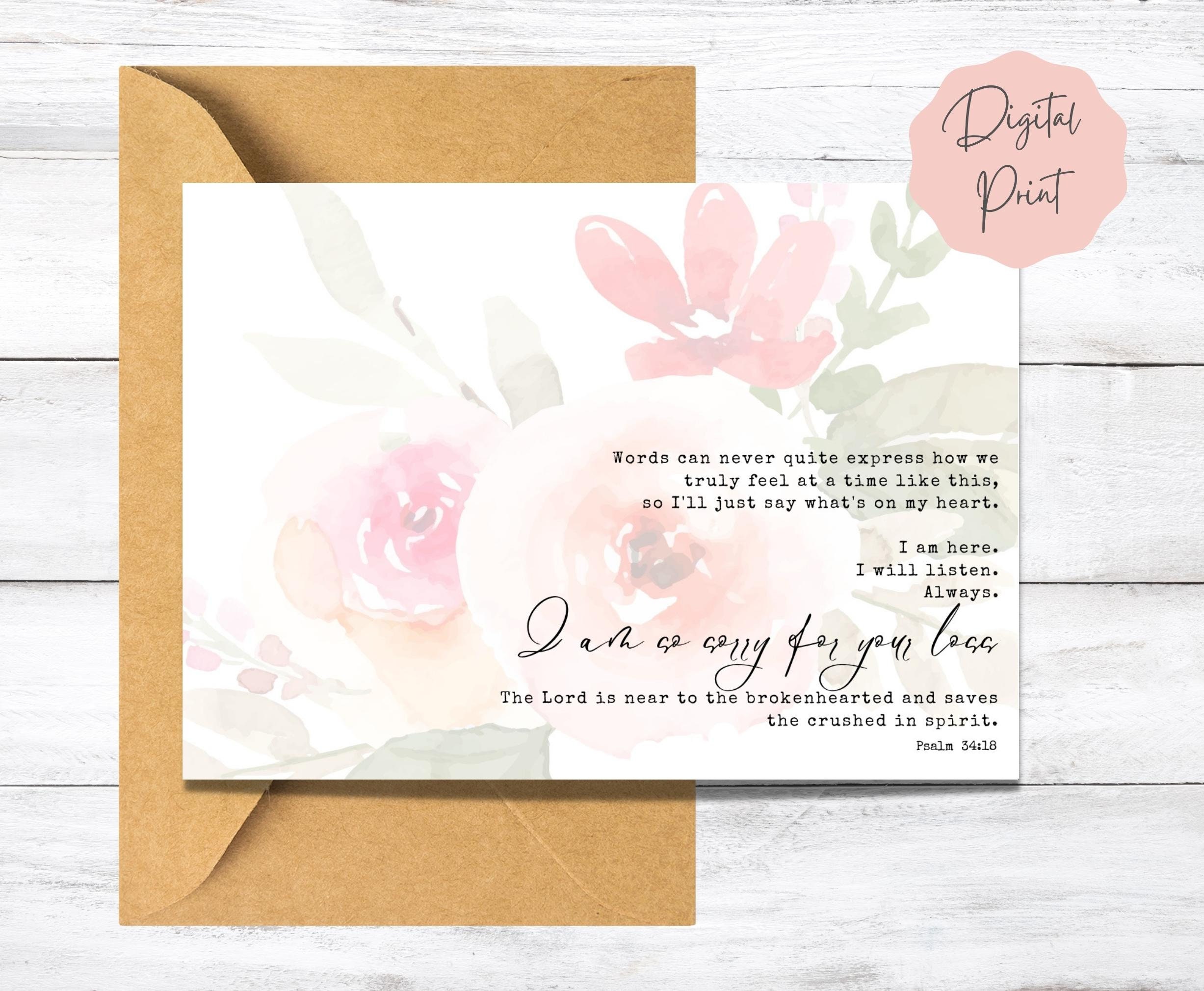 Printable Sympathy Card for Christian Friend | Sympathy Card With ...