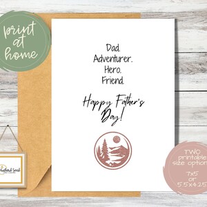 Glücklicher Vatertag dem abenteuerlichen Vater druckbare Karte | Papa Held Freund Herunterladbare Vatertagskarte | Digitale Datei