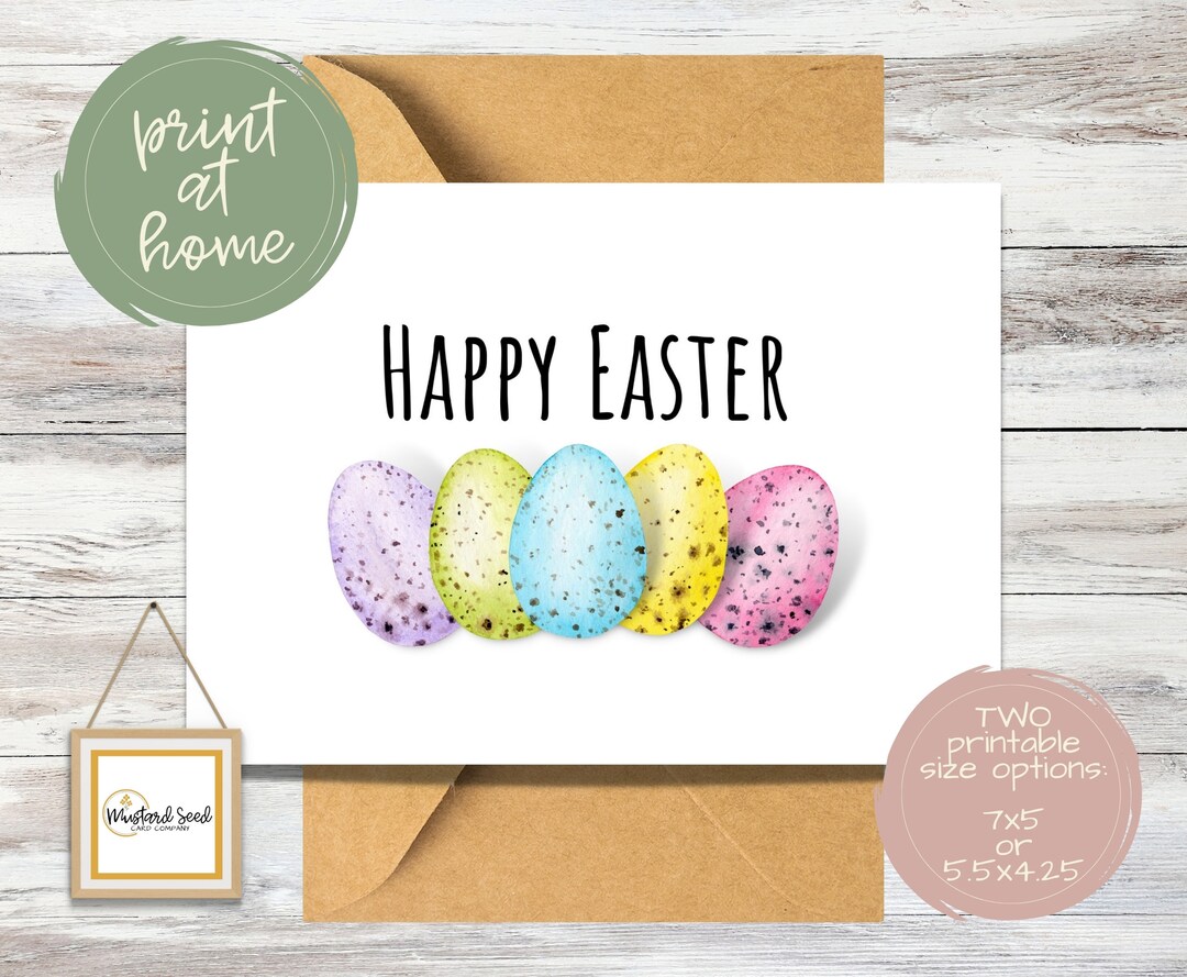 Happy Easter Egg Card | Printable Greeting (digital Download) - Etsy