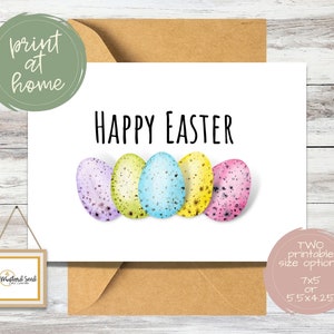Printable Easter Card | Happy Easter Greeting | Digital Easter Egg Card