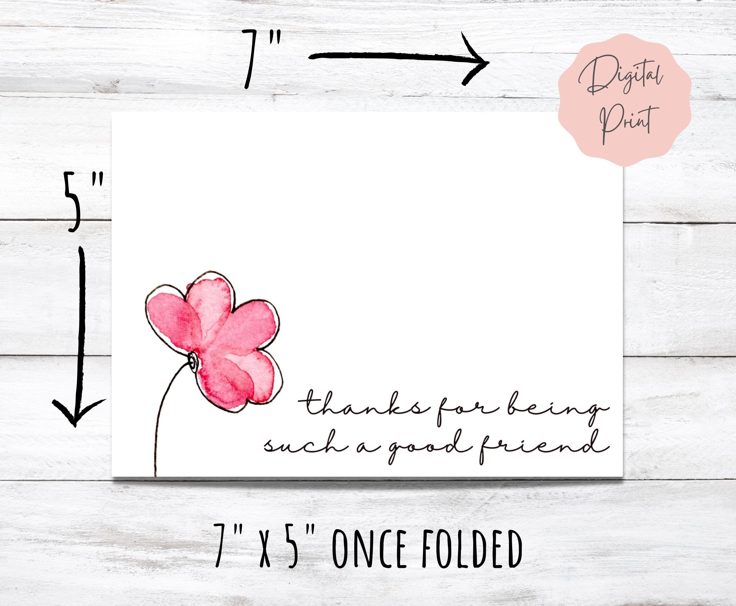 Printable Card to Say Thank You to a Good Friend - Etsy