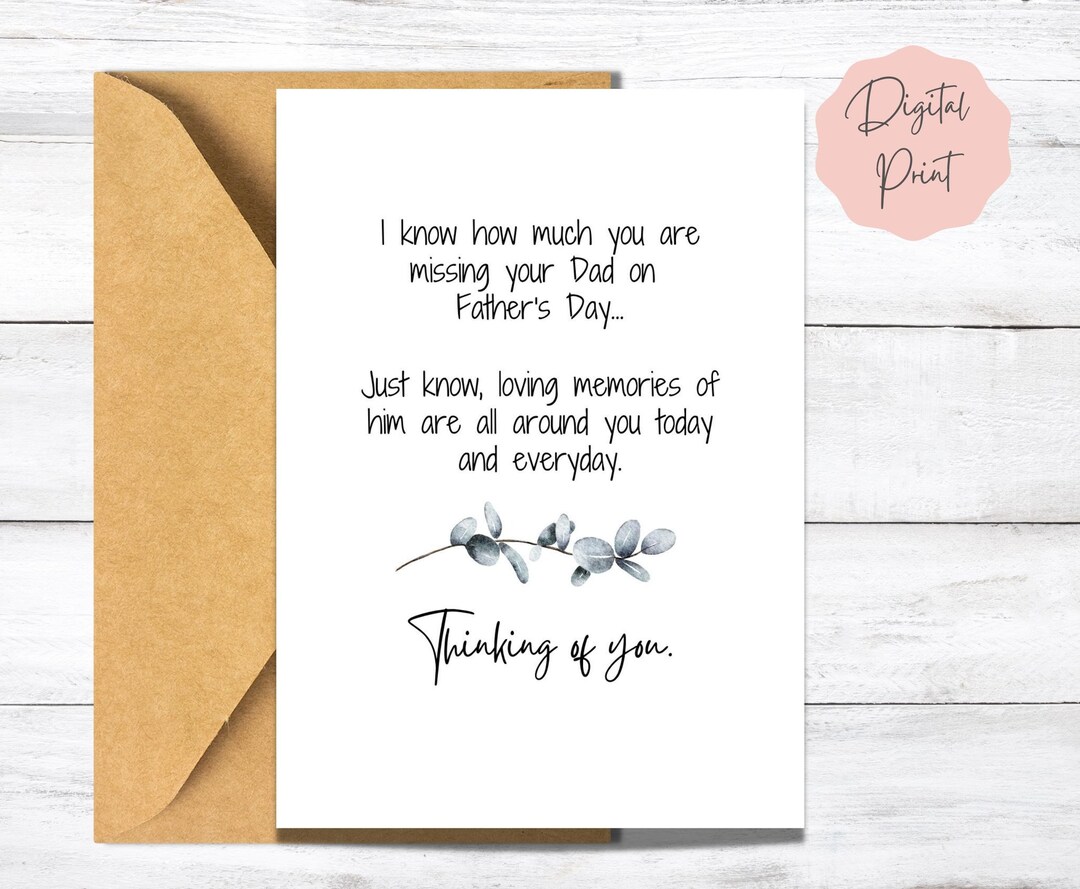 Father's Day Card for Someone Who Has Lost Their Dad Etsy