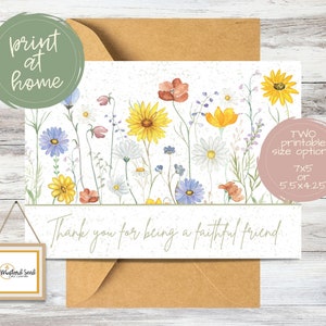Carte imprimable de remerciement d'avoir été un ami fidèle | de remerciements d'amitié de fleurs sauvages de Zazzle.be Liste d'envies Vous avez des idées ? Impression à la maison | Blanc à l'intérieur