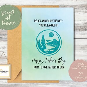 Carte de fête des pères imprimable pour le futur beau-père | Carte numérique du beau-père | Futur beau-père | Fichiers JPG ou PDF téléchargeables