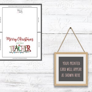 Printable Christmas Card for Teacher | Christmas Card From Kids to ...