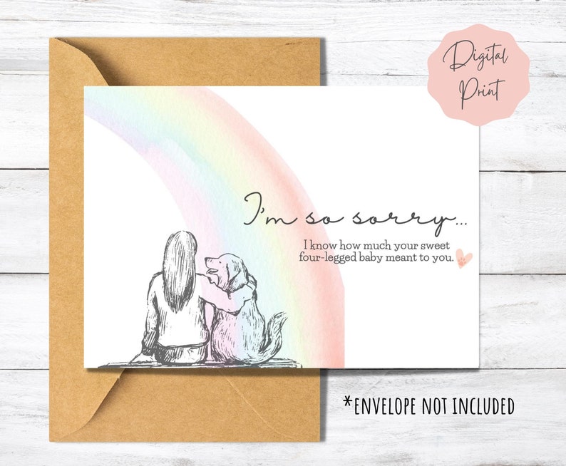 Printable Sympathy Card for Friend Who Lost Her Dog Pet Loss Sympathy