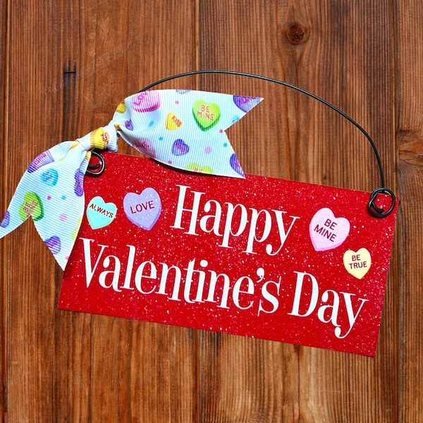 Happy Valentine's Day mini sign 3x6 in.