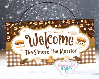 Welcome S'mores Sign: Fall Wreath Decor.
