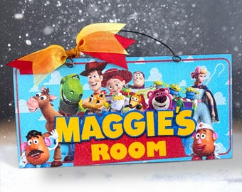 Personalized Toy Story sign.