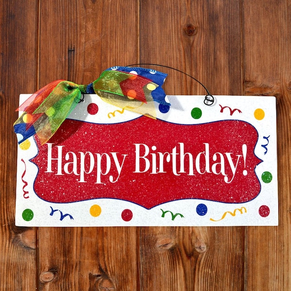 Happy Birthday Door Sign - Etsy