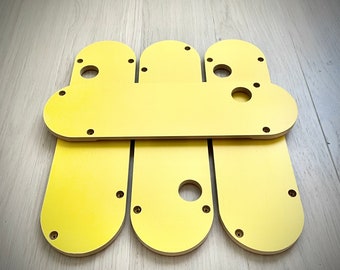 Zero Clearance Inserts (4-Pack) for DeWalt 744, 745, 746, 7480, 7491 & 7491RS, DWE7490 (Type 1) Table Saws (Yellow)