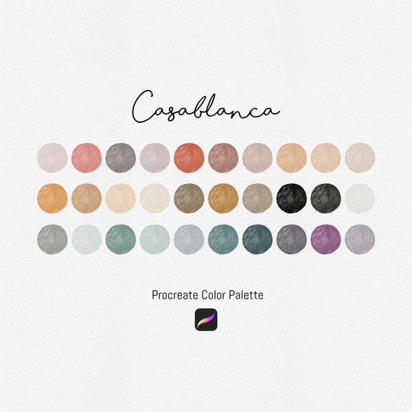 Casablanca Procreate Color Palette: Digital painting palette inspired by the Mediterranean landscape