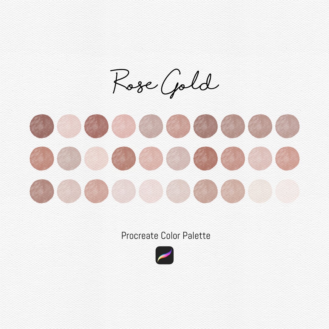 Rose Gold Procreate Color Palette, Procreate Swatches, Digital Download Etsy