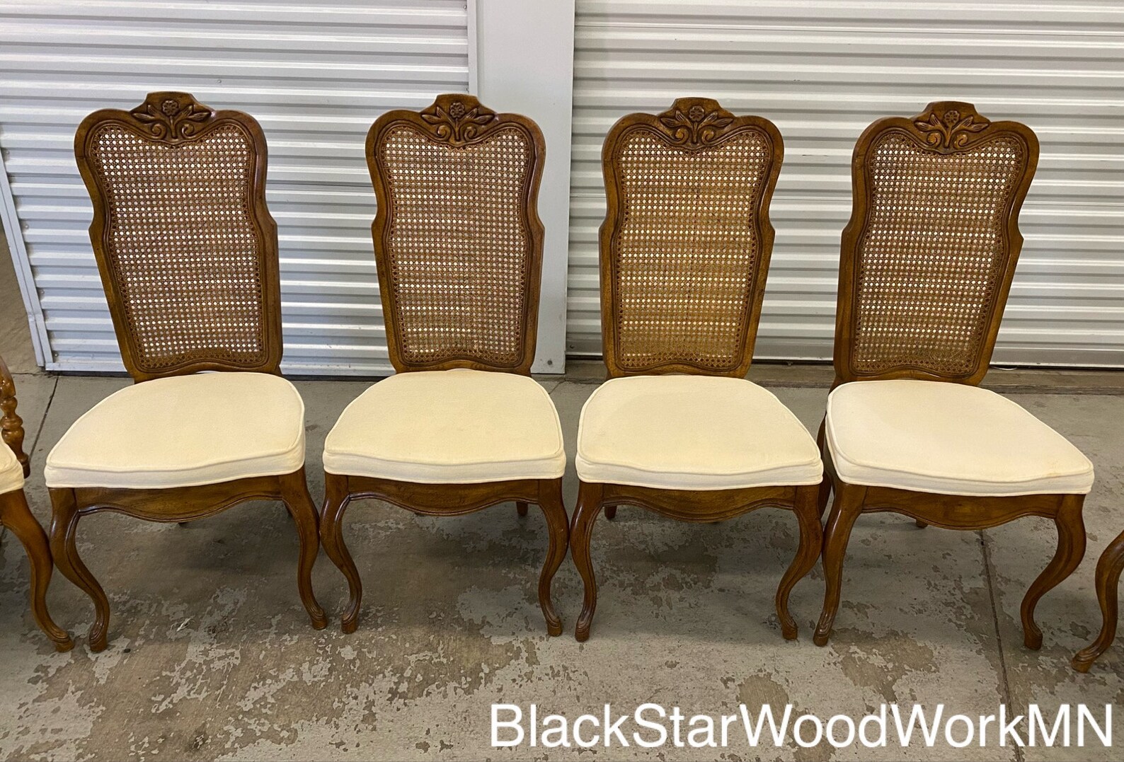 Set of 6 Drexel Heritage Dining Chairs Cane Back Etsy