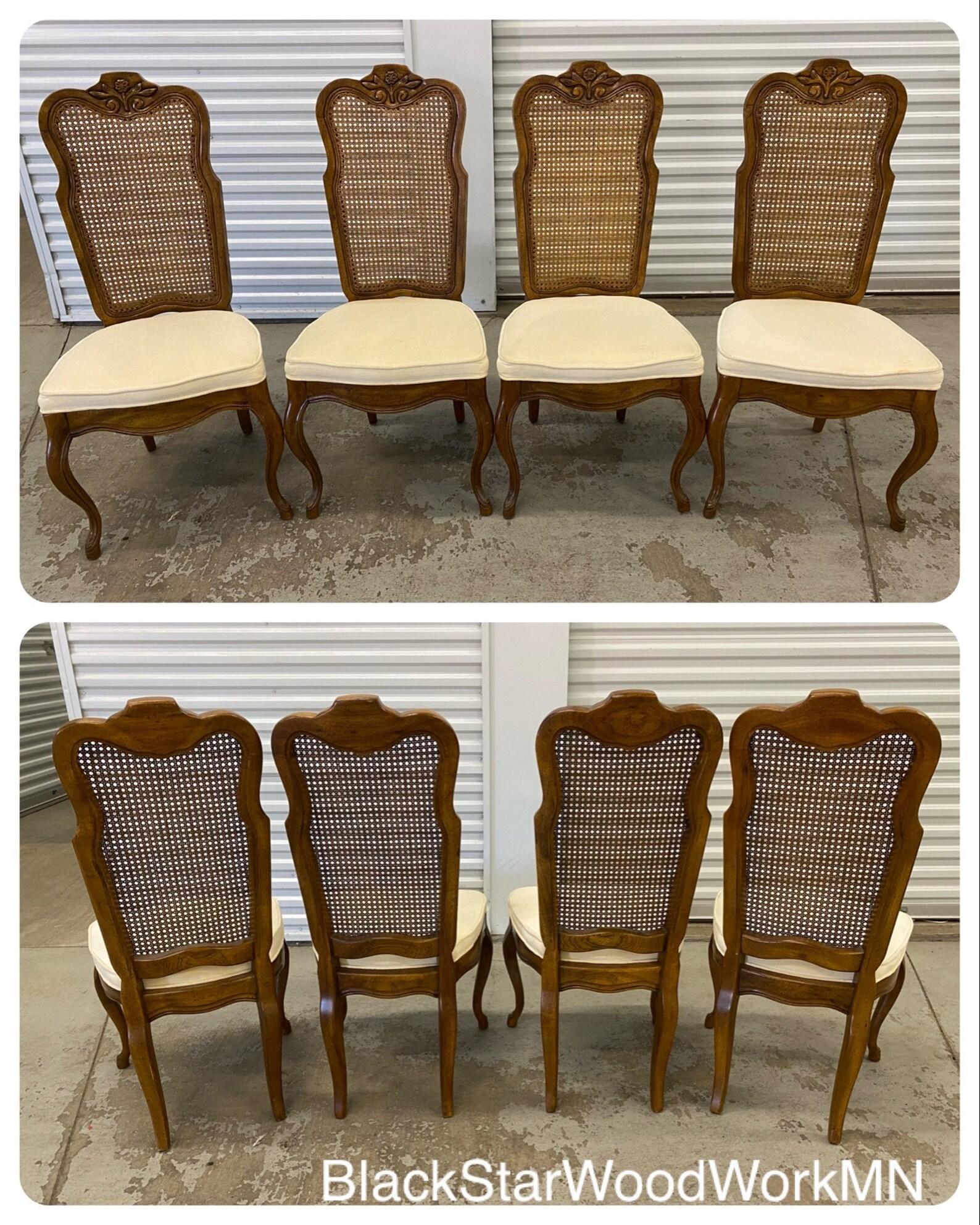 Set of 6 Drexel Heritage Dining Chairs Cane Back Etsy