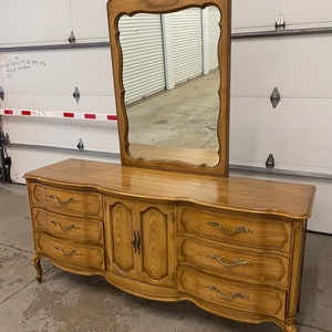 Pick your color! Thomasville Camille Triple Dresser | French Provincial Style | Free Mirror | Buy &quot; As Is&quot; or with the color of your choice.