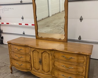 Pick your color! Thomasville Camille Triple Dresser | French Provincial Style | Free Mirror | Buy " As Is" or with the color of your choice.