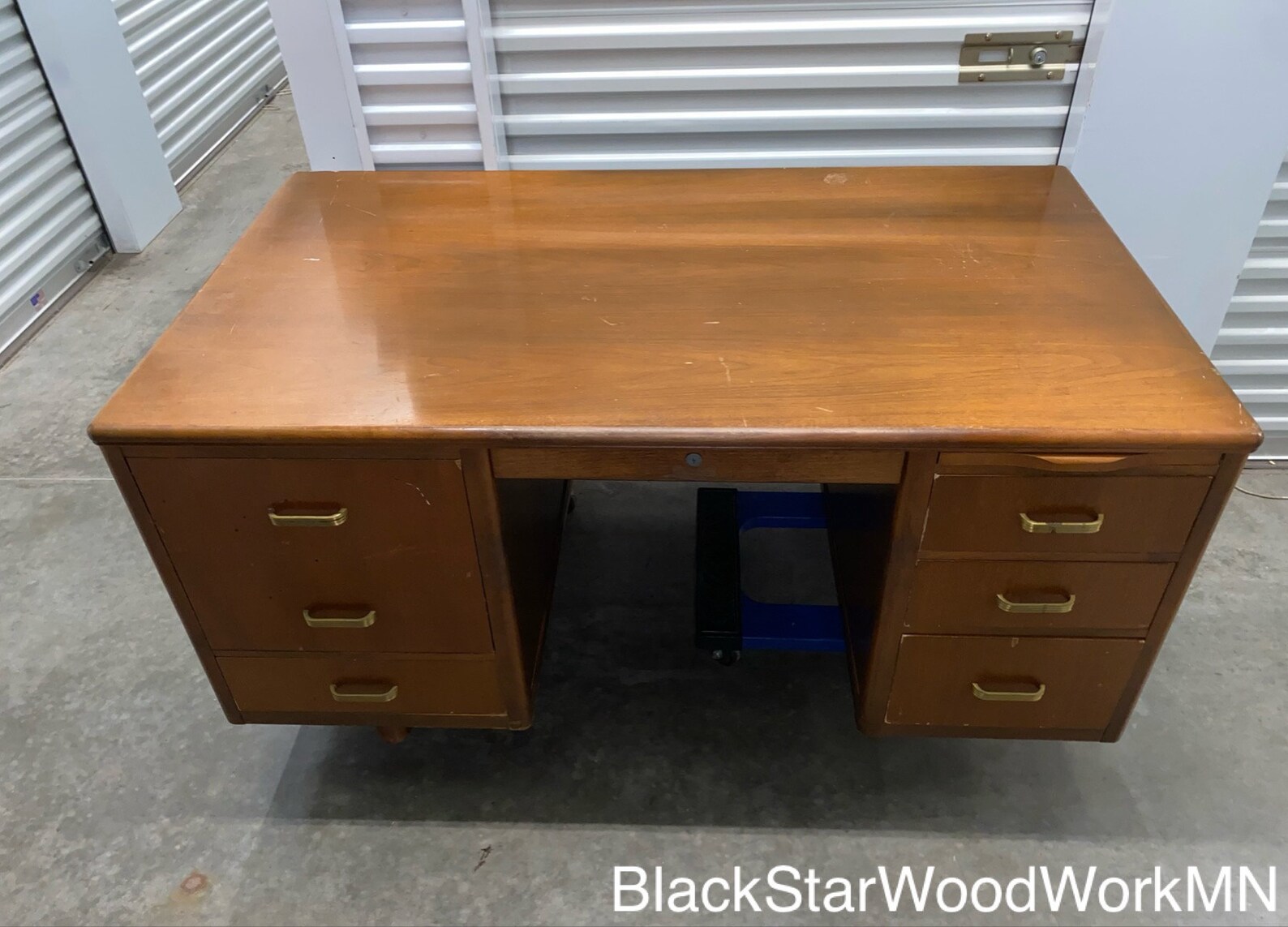 Pick Your Color Large Mid Century Executive Desk by Leopold Company