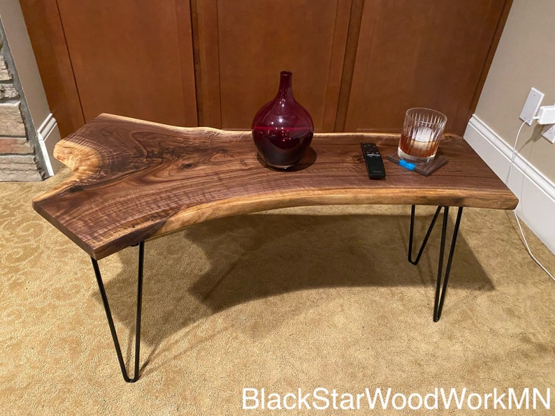 Handmade Live Edge Black Walnut Coffee Table Walnut Slab Coffee Table