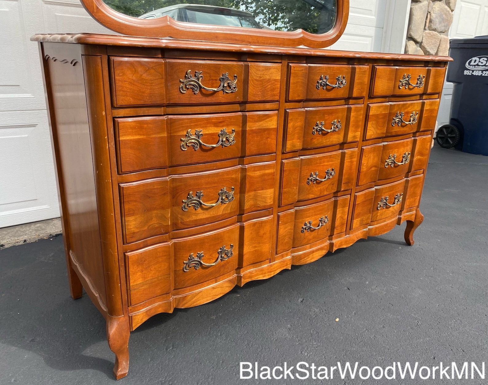 Vintage Solid Cherry Dresser Permacraft by Sanford Furniture Company