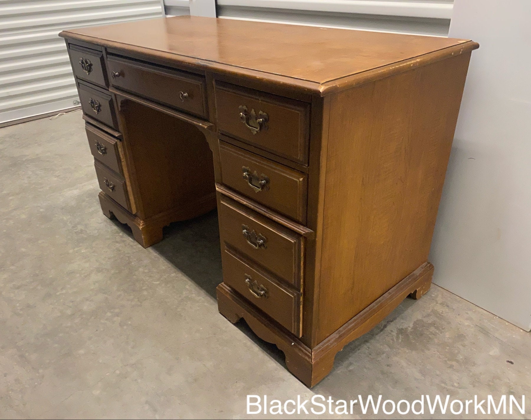Pick Your Color Vintage Bassett Writing Desk 7 Drawers Buy With the Color of Your Choice Etsy