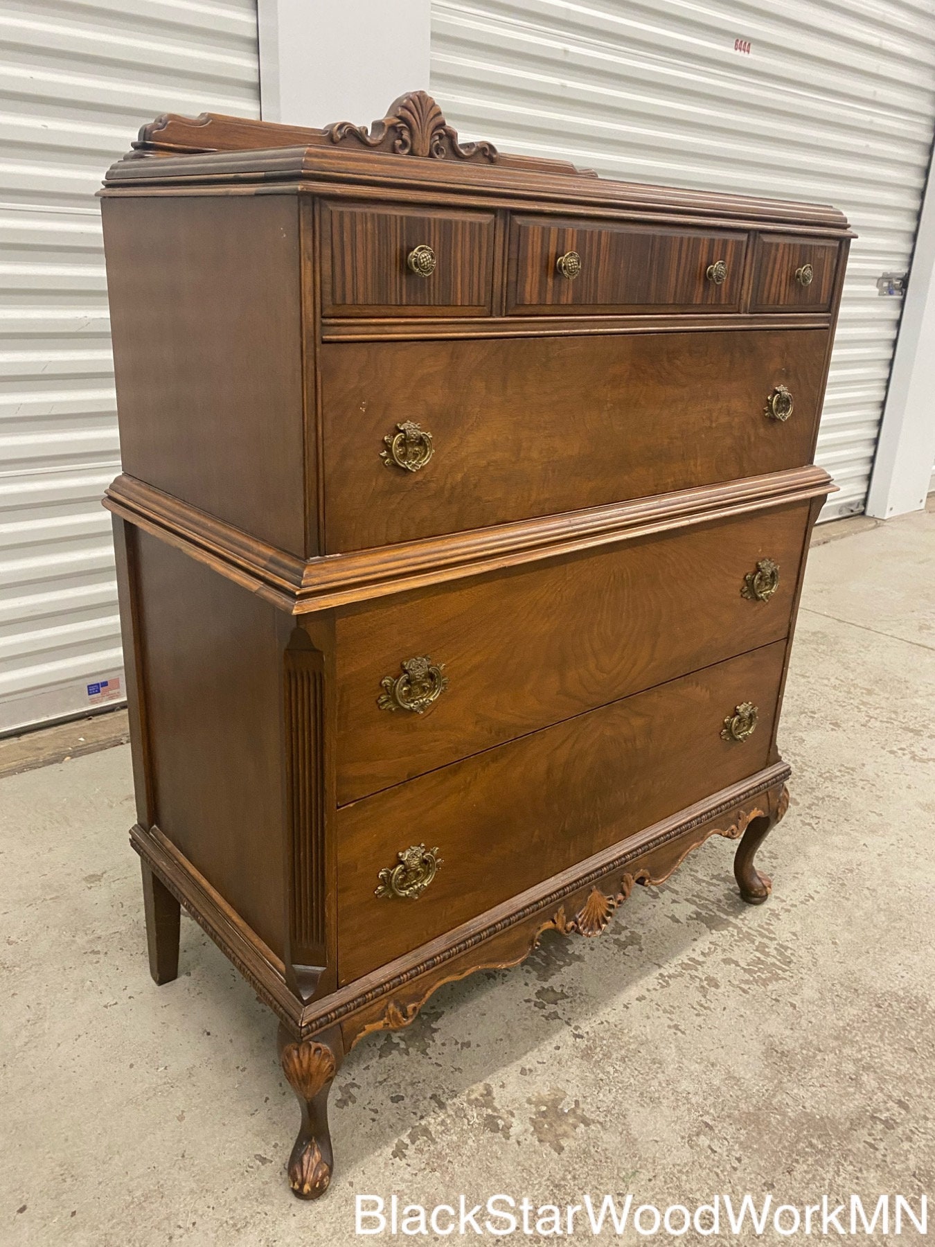 Rare Antique Walnut Chest on Chest Dresser Tall Chest of 6 Etsy
