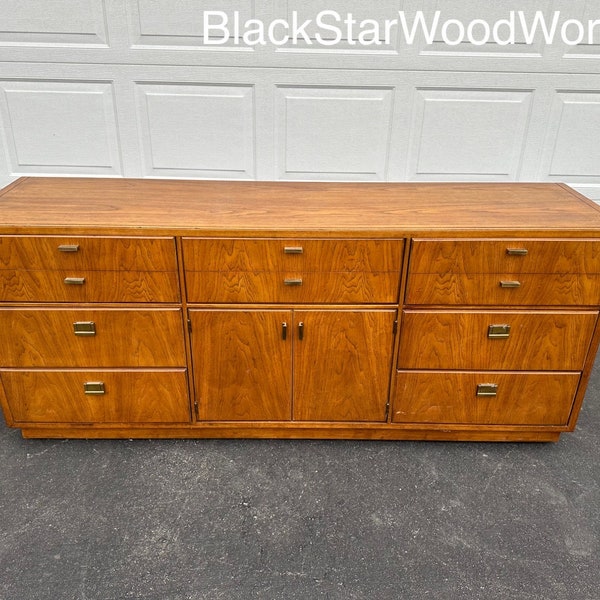 Pick your own color! Drexel Heritage Consensus Mid Century 9 Drawer Lowboy Dresser| 920-132-2 | Buy painted with the color of your choice.