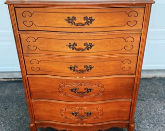 Pick your color! Vintage Bassett Cherry Lyon Palais Chest Dresser. Buy "As Is" or with the color of your choice. 2 Dressers Available.