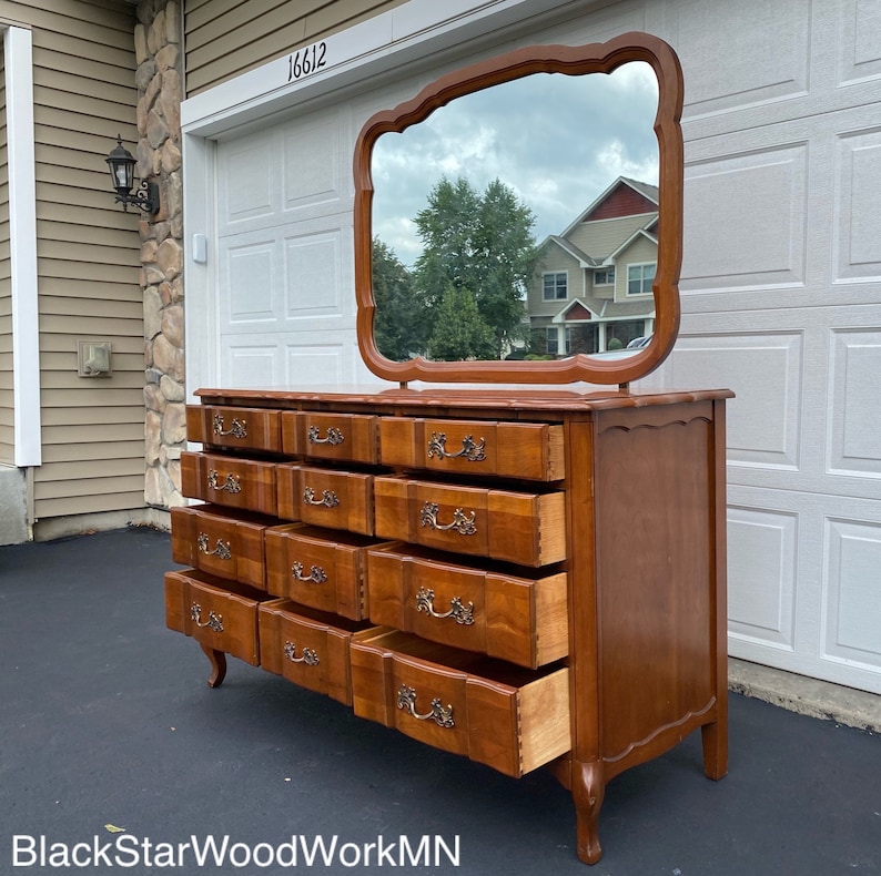 Vintage Solid Cherry Dresser Permacraft by Sanford Furniture Company