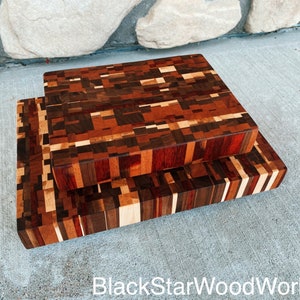 AVAILABLE | Chaotic Pattern Butcher Block - End Grain Butcher Block - Handmade Cutting Board - Multiple sizes available.