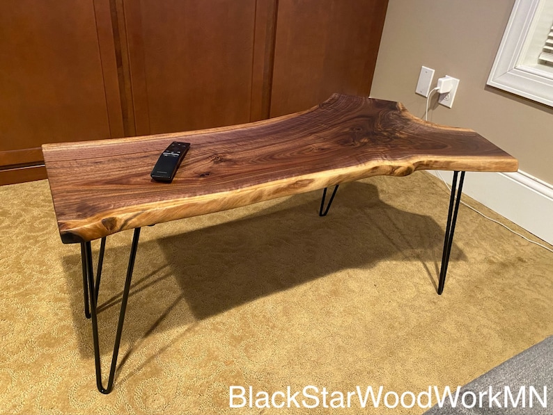 Handmade Live Edge Black Walnut Coffee Table Walnut Slab Coffee Table