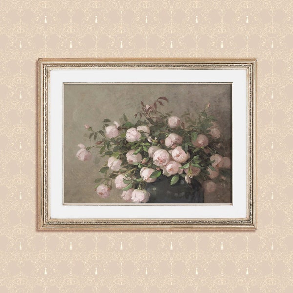 Frame TV ART Roses Vintage Flowers Digital Art  Victorian Floral Pinting Files Farmhouse Antique Samsung Frame Tv Art Decor