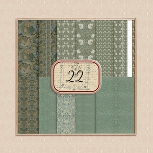 22 William Morris Dollhouse Wallpaper 1 12 dark bedruckbar PUPPENHAUS Grün und Grau Drucke Set von 22 Puppenhaus Miniatur Papier