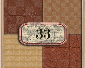 Dollhouse Terracotta Tile Flooring: Printable Parquet Texture (1/6, 1/12, 1/24 Scale Digital Download)
