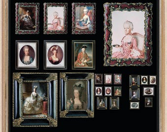 Marie Antoinette Miniature Prints: Vintage Dollhouse Art (Digital Download)