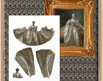 4 Printable Paper Doll: Vintage Dolls, Versailles Miniature (Digital Download, 4 Sizes)