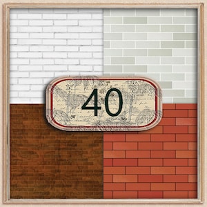 Dollhouse Wallpaper Prints BRICKS Walls 1:12 Miniature Printable Digital Papers White Red SET of 40