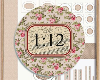 William Morris Wallpaper 1 : 12 scale Floral Easy Download Prints US LETTER Size 8.5x11"