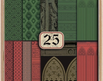 Gothic Dollhouse Wallpaper: Vintage Style Prints (Digital Download)