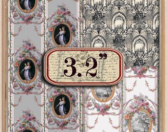 Dockhustapet i skala 1/24: Shabby chic-blommönster (digital nedladdning)