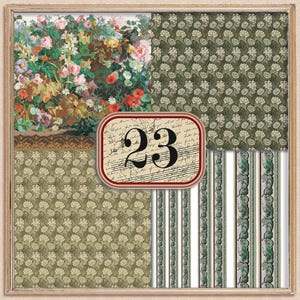 23 William Morris Dollhouse Wallpaper grün 1 : 12 bedruckbares Puppenhaus-Miniaturpapier