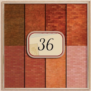 36 Dollhouse Wallpaper BRICK for Small Model Homes Brick and Tiles Walls 1:12 Miniature Printable Digital Papers