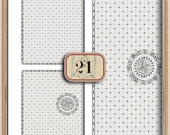Suelo de baldosas para casa de muñecas: Estampados verdes, escala 1:12 (Descarga digital)