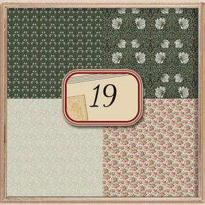 19 William Morris Dollhouse Wallpaper 1 12 skala dunkel bedruckbar grün und grau rosa Blumen Drucke Set von 19 Puppenhaus Miniatur Papier
