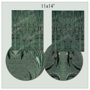 Dollhouse Wallpaper Dark Green 1 : 12 scale Easy Download Prints US LETTER Size 8.5x11" and 11x14" image 6