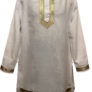 100% Linen Men's Tunic Top (Fringes: Optional)