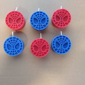 Spiderman birthday candles x 6