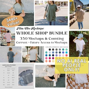 Whole Shop Mockup Bundle, Model Mockup Bundle, CC1717 Mockups, CC9018 Mockups, Comfort Colors 1717 All Access Pass, Current + Future Mockups